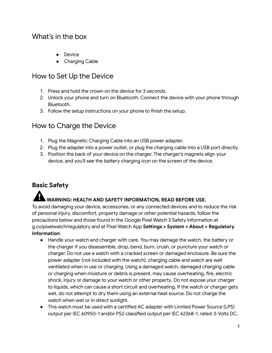 What’s in the box visual from the manual from the FCC user manual