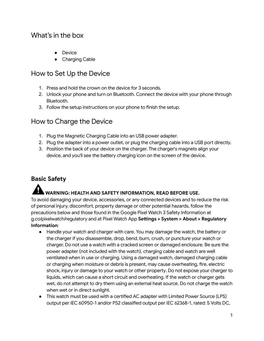 What’s in the box visual from the manual from the FCC user manual