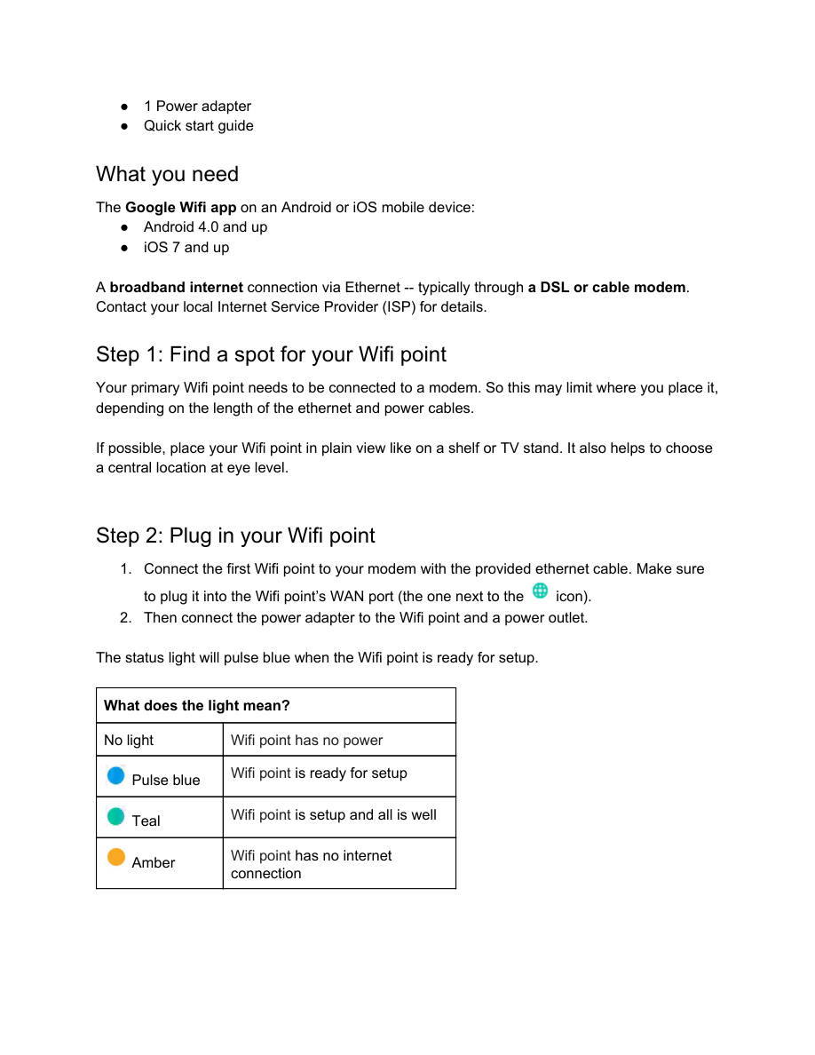 1 Power adapter visual from the manual from the FCC user manual