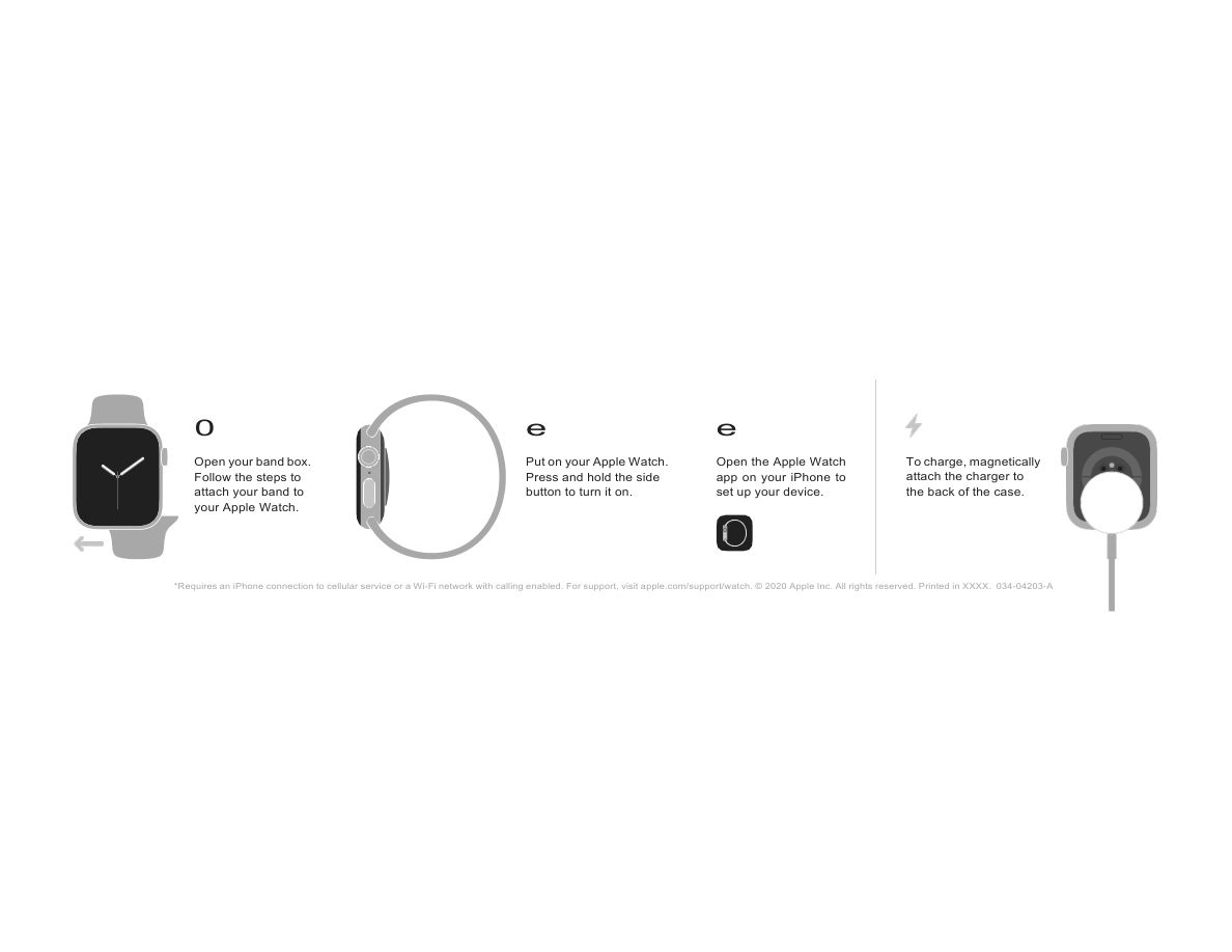 Apple Watch setup steps shown in the FCC user manual