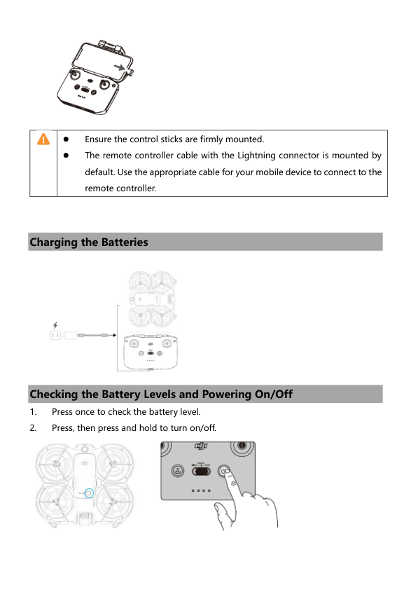 Charging the Batteries visual from the manual from the FCC user manual