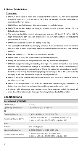 3. Battery Safety Notice visual from the manual from the FCC user manual