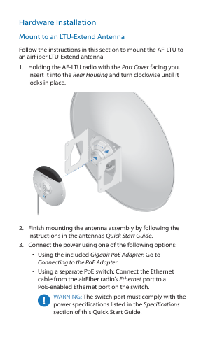 Hardware Installation visual from the manual from the FCC user manual