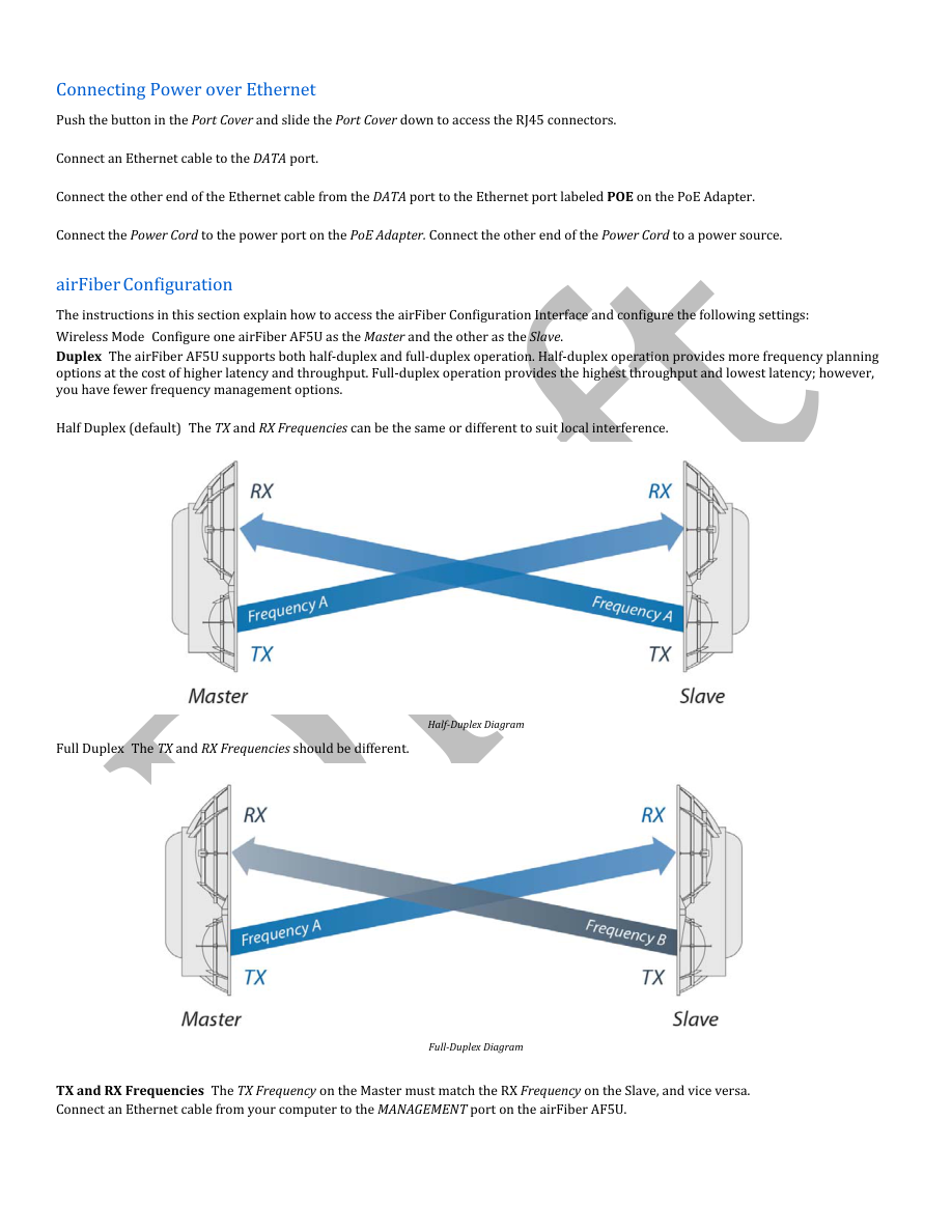 Connecting Power over Ethernet visual from the manual from the FCC user manual
