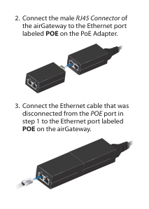 2. Connect the male RJ45 Connector of visual from the manual from the FCC user manual
