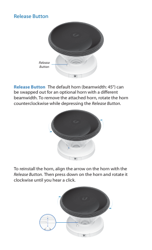 Release Button visual from the manual from the FCC user manual