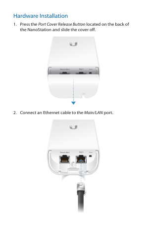 Hardware Installation visual from the manual from the FCC user manual
