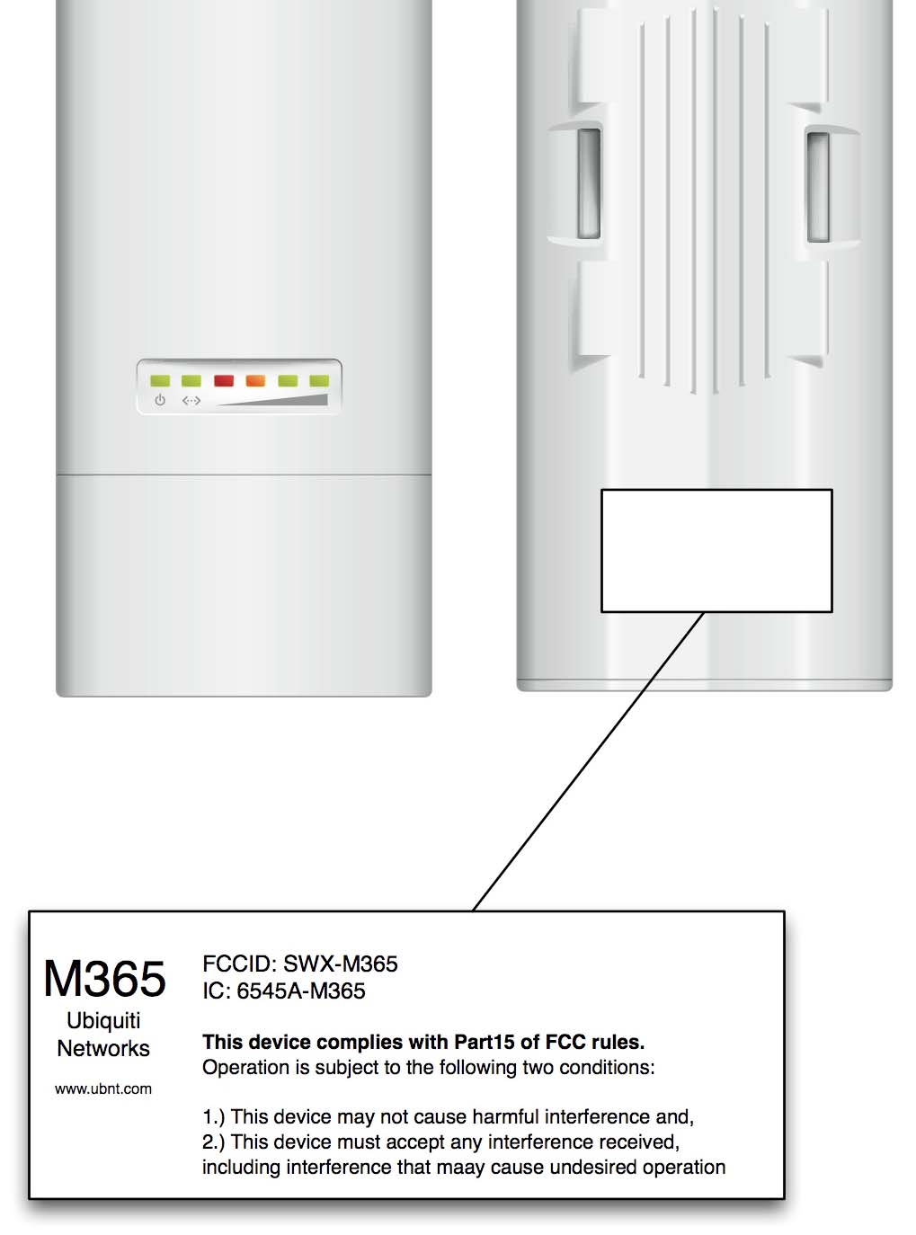 Ubiquiti M365 external FCC photo from External Photos p. 1