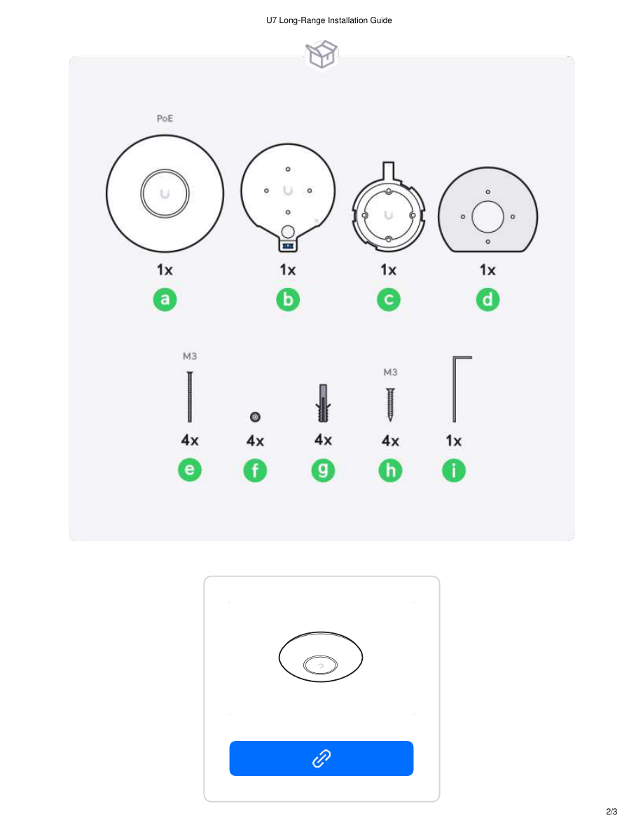 U7 Long-Range Installation Guide visual from the manual from the FCC user manual